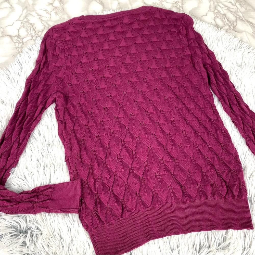 Modcloth Raspberry Looking Lively Open Weave Knit… - image 3